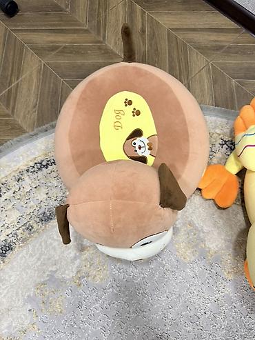 детский тошок: Большие мягкие игрушки-подушки для детей: - Щенок: бежево-коричневый — 3