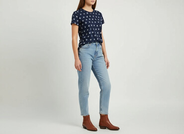 granatowy t shirty: Reserved, T-shirt damski, rozmiar M