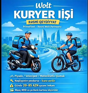 xankəndi iş elanı: Piyada kuryer tələb olunur, İstənilən yaş, Təcrübəsiz, Gündəlik ödəniş — 1