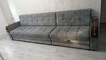 sofa: Многофункциональный диван-кровать серого цвета с двумя секциями и — 1
