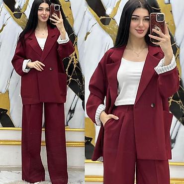oversize: Qadınlar üçün 2 hissəli kostyum dəsti - Üslub: oversize kəsimli — 3