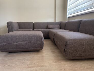 диван цена: Угловой диван, цвет - Коричневый, Б/у