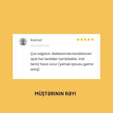 Digər xidmətlər: Alman avadanlıqları və xüsusi yuyucu vasitələr ilə kondisionerin — 12