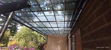 Навесы: Навес из поликарбоната с металлическим каркасом - — 11