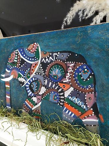 instagram sekilleri: Əl işi rəsm tablo – “Fil” mövzulu Instagram:@art_form.design - — 5