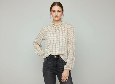 eleganckie buty na koturnie ccc: Saint Tropez, Women's blouse, size S (EU 36)
