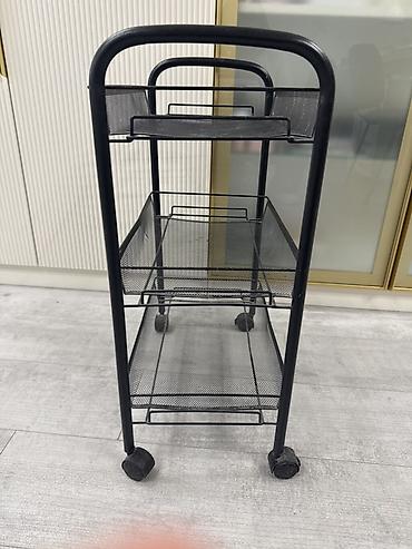 iskaflar: Metal meshli 3 mərtəbəli servis/saxlama arabası - Material: tozboya — 3