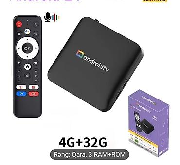 atv plus balans: Android TV Box – 4G RAM + 32G ROM - Rəng: qara - Səsli idarəetməni — 1