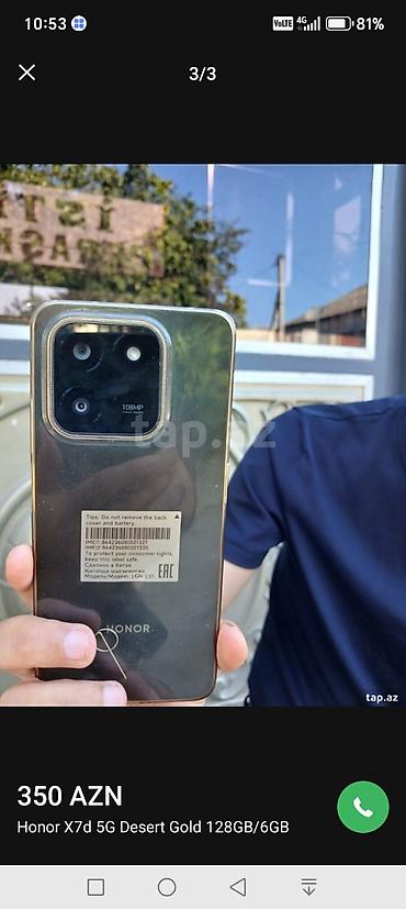 iphone dubai variant: Honor X7d, 128 GB, rəng - Qara, İki sim kartlı — 2