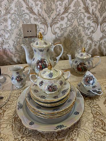 tema sekilleri: Çay dəsti, rəng - Ağ, Farfor — 1