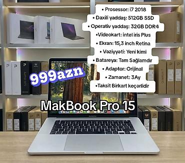 videokart 2gb: **Apple MacBook Pro 15 **Texniki xüsusiyyətlər:** - **Prosessor:** — 1