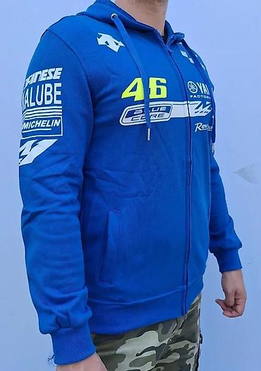 kamel sako: Yamaha MotoGP muška dukserica sa rajsferšlusom – plava - Sportski — 2