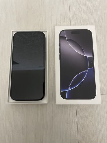 Apple iPhone: IPhone 16 Pro, Новый, 256 ГБ, Black Titanium, Кабель, Коробка, 100 %