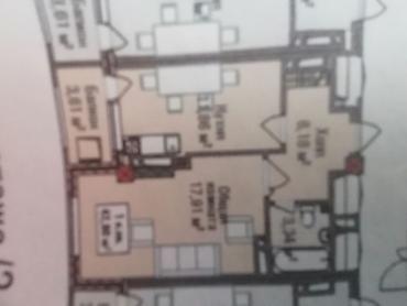 Продажа квартир: 1 комната, 42 м², Ошский рынок / базар 2 этаж, ПСО (под самоотделку) — 1