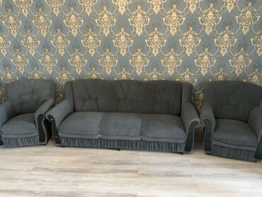 советский диван: Диван-кровать, цвет - Серый, Новый