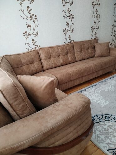 avanqard divan modelleri: Угловой диван, Б/у, Раскладной, Без подьемного механизма, Набук, Нет доставки