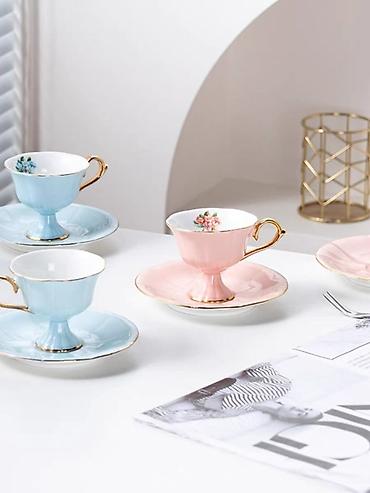 xrom caydan: Çay dəsti, rəng - Göy, Farfor, 2 nəfərlik — 3