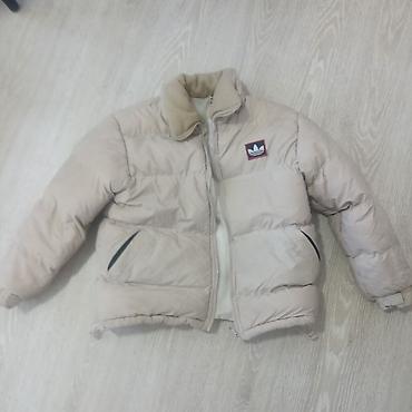 jumper za bebe: Bež zimska jakna sa punjenjem, kratkog kroja. Topao, mek flis — 2