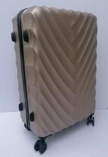 Putni koferi i torbe: Tvrdi kofer na točkićima – zlatno/bež - Materijal: čvrsta — 17