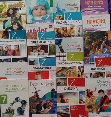 Udžbenici: Ocuvane Knjige za 7 razred komplet od 19 knjiga 4000 rsd knjige po — 2
