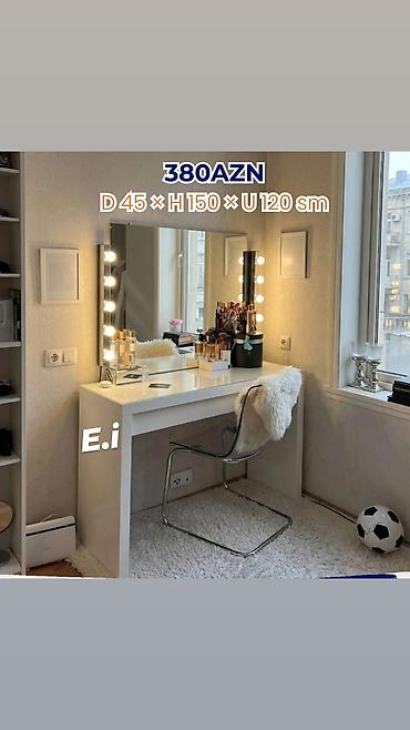 alət dəsti: Vizaj masası və güzgü seti - Ölçülər: Dərinlik 45 sm × Hündürlük 150 — 1
