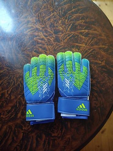 İdman və istirahət: Uşaq üçün futbol qapıçı əlcəkləri – Adidas - Rəng: mavi-ağ, üst — 2