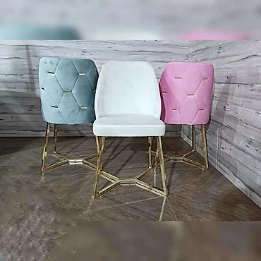 Stolice: Barske/dining stolice sa zlatnim metalnim nogama i mekanim — 8