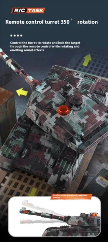 Ostalo: Nov RC tenk. Može da se kreće napred, nazad, levo. desno, da mu se — 5