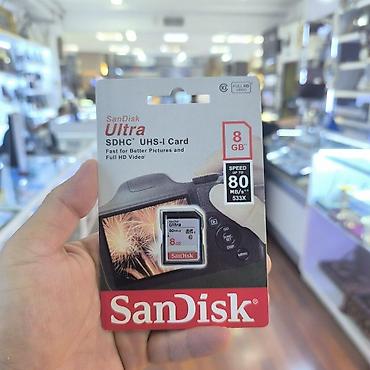 yadaş kartı: SD kart Sandisk 8GB SanDisk Ultra SDHC UHS-I 8GB Yaddaş Kartı – Yeni — 1