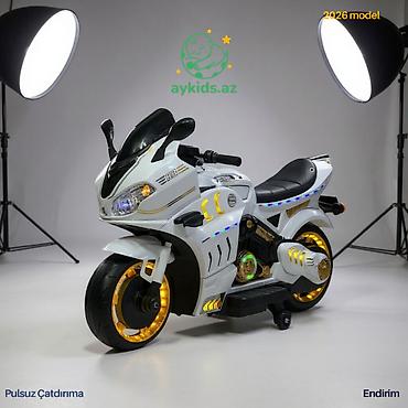 Uşaq dünyası: 🏍 Off-Road Uşaq Elektromotosikleti 12V (2 Motorlu) 🖤 Rəng: Qara Ağ və — 3