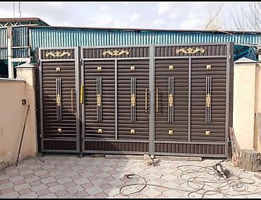 Распашные ворота: Металлические откатные/распашные ворота современного дизайна - — 24