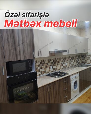 mermer panel: Özəl sifarişlə mətbəx mebeli - Fərdi ölçü və planlanma: düz planda