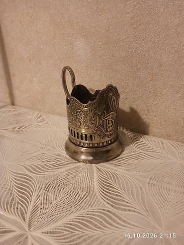 mozarella pendir: Metal fincanaltı (stəkan üçün podstakanik) - Material: metal — 4