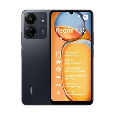 редми 2: Redmi, Redmi 13C, Жаңы, 256 ГБ, түсү - Кара, 2 SIM