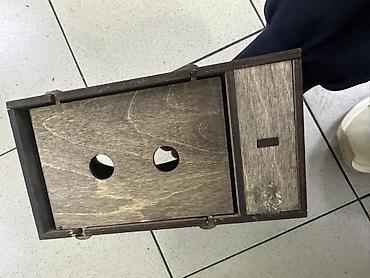 Держатели и подставки: Деревянный органайзер/диспенсер для салфеток с отделениями - — 1