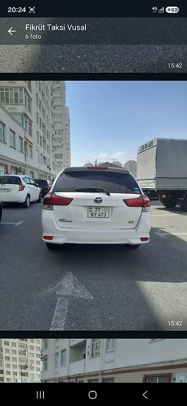 ag 07 sekilleri: Toyota Corolla Fielder Hybrid – universal kuzovlu, ağ rəng. - Yanacaq — 3