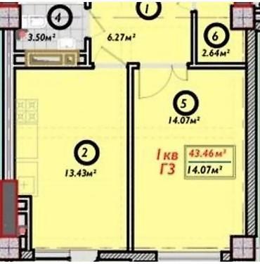 brk group: 1 комната, 43 м², Элитка, 2 этаж, Готовая ПСО (под самоотделку) — 5