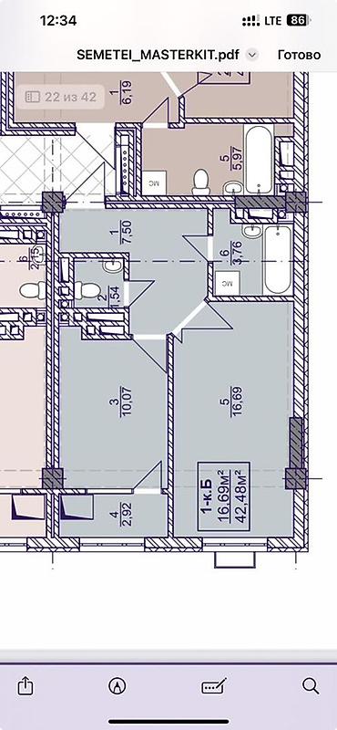 Продажа квартир: 1 комната, 43 м², Элитка, 9 этаж, Косметический ремонт — 12
