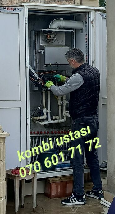 su qizdirici qazla: Kombi ustası.kombilərinizin təmiri yuyulması isti döşəmə sistemlərinin