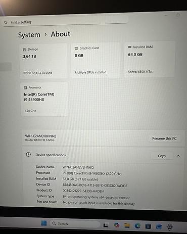Ноутбуки MSI: Для программирования, Б/у, Intel Core i9, ОЗУ, RAM: 64 ГБ — 7
