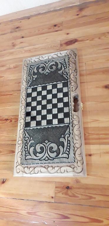 Nərdlər: Əl işı taxta nərd/şammat dəsti - Material: bərk ağac (tam taxta — 7