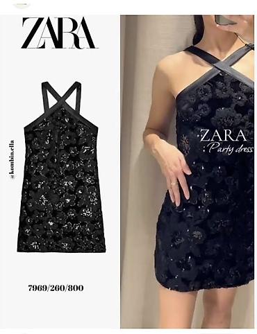 ZARA Party Dress – qara rəngdə mini paltar 1 defe geyinilib ideal