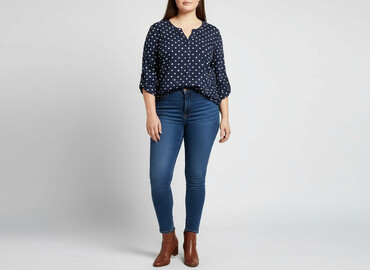 bluzki w serek plus size: Жіноча блуза, розмір 2XL