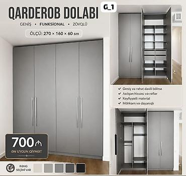 Ev üçün mebel: Qarderob dolabı – G_1 modeli Ölçü: 270 × 160 × 60 sm Rəng seçimi — 1