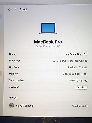 postolje za racunar: Prodaje se macbook pro 2013 8/256GB 13.3 8gb 256gb baterija dobra na — 3