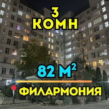 недвижимость в карабалта 3комнатная квартира: 3 бөлмө, 82 кв. м, 2 кабат, Евроремонт