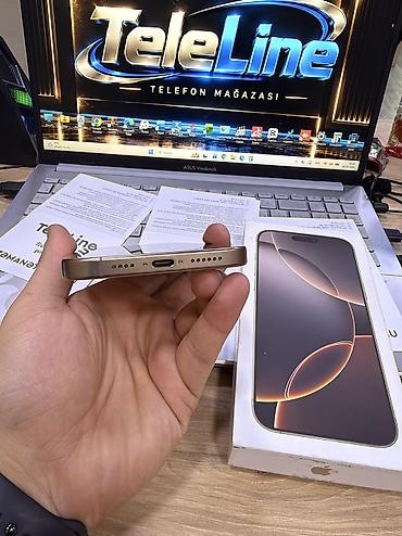 iphone iks: IPhone 16 Pro Max, 256 GB, Desert Titanium, Zəmanət, Kredit, Simsiz şarj — 4