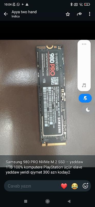planset ucuz: Samsung 980 PRO NVMe M.2 SSD – 1TB - PCIe 4.0, V-NAND texnologiyası - — 1