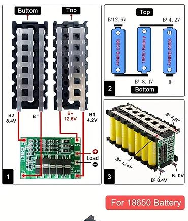 foxsur 12v 24v 8a: Сборка из литийионной акульмуляторов18650 на 12V, состоящий из 21 — 3