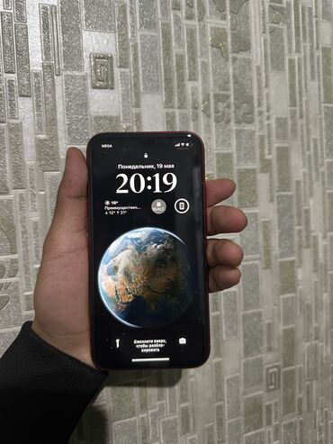 Apple iPhone: IPhone Xr, Б/у, 128 ГБ, Красный, Защитное стекло, Чехол, 77 %